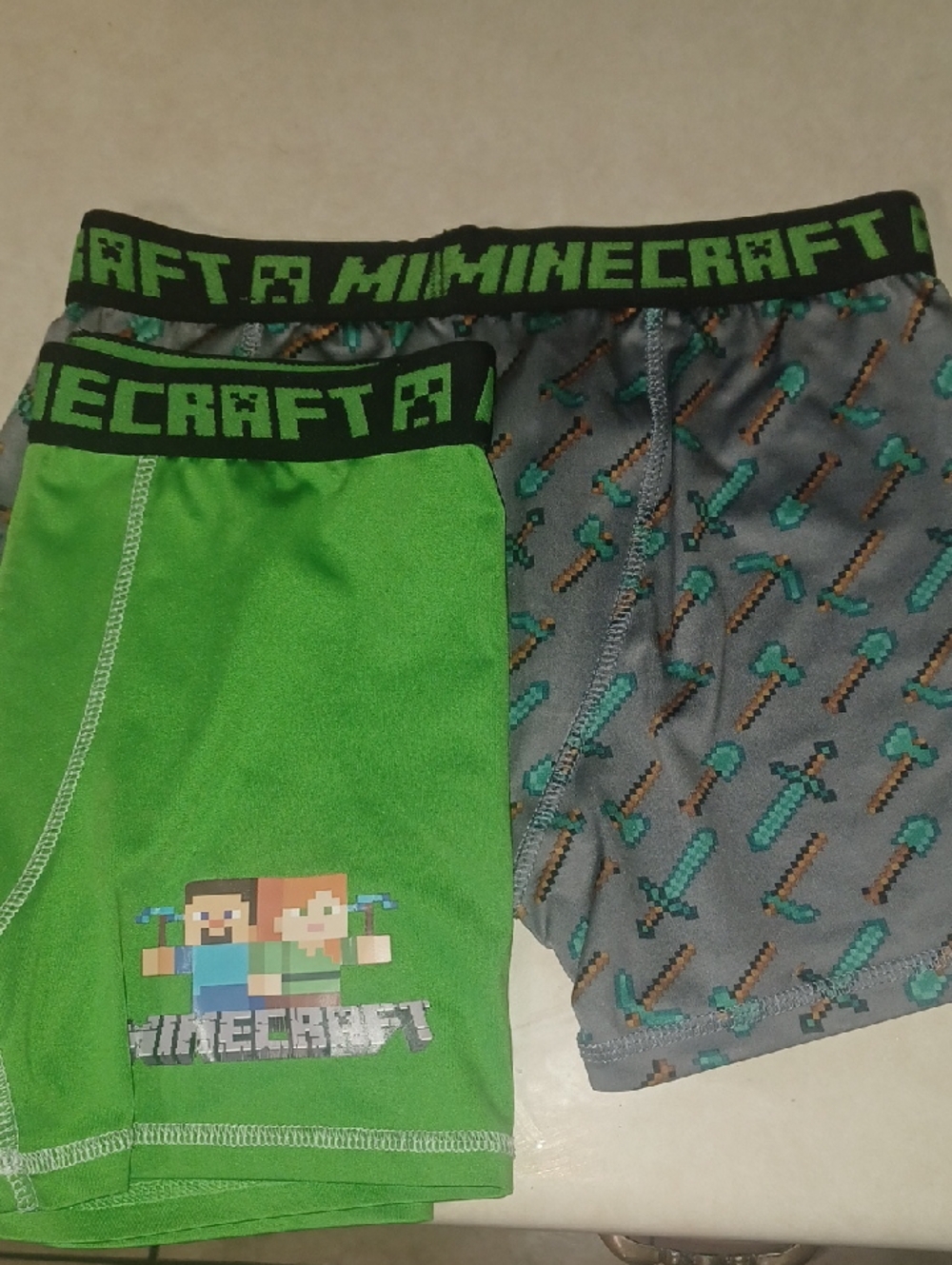 Minecraft Boys Boxer Briefs - Green & Gray Size 10